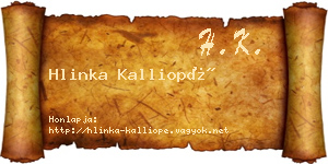 Hlinka Kalliopé névjegykártya